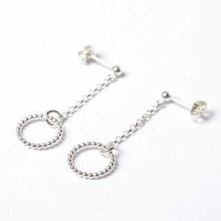 Silver Circle & Chain Earrings