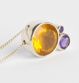 Citrine and Amethyst Contrast Pendant