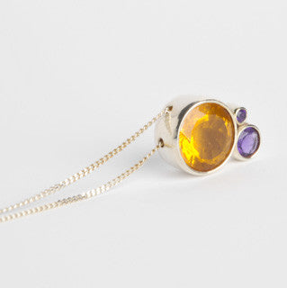 Citrine and Amethyst Contrast Pendant