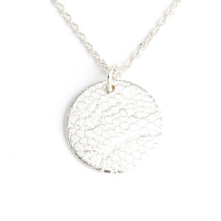 Textured medallion necklace