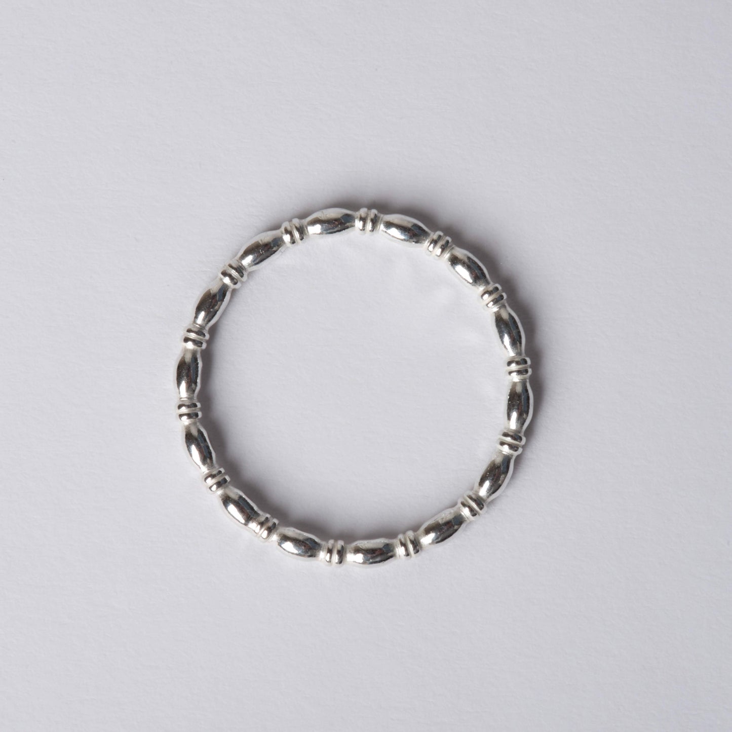 Small Silver Bamboo Rings