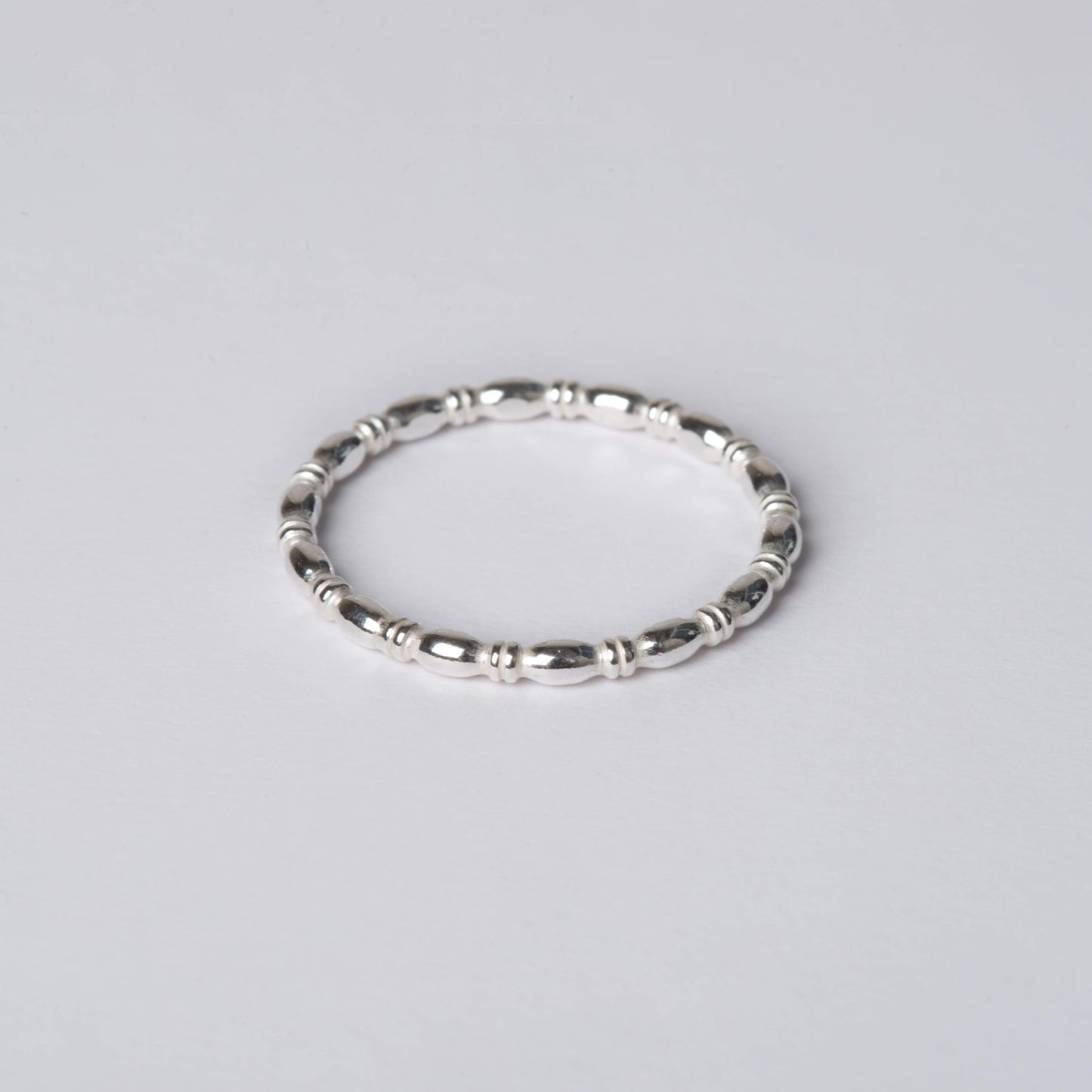 Small Silver Bamboo Rings