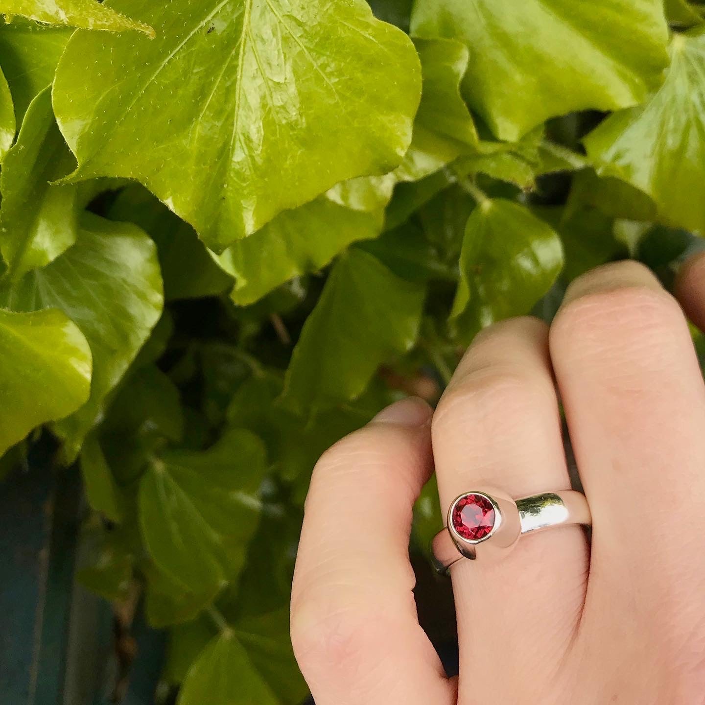 Garnet Large Honey Pot Ring