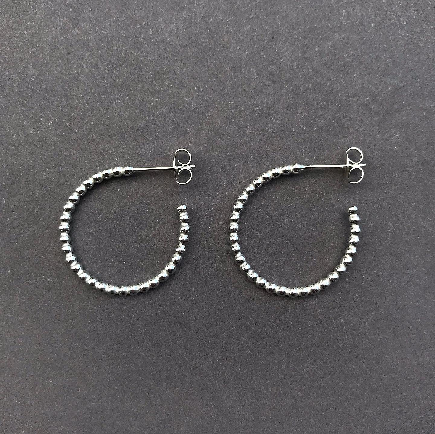 Silver Ball Hoops
