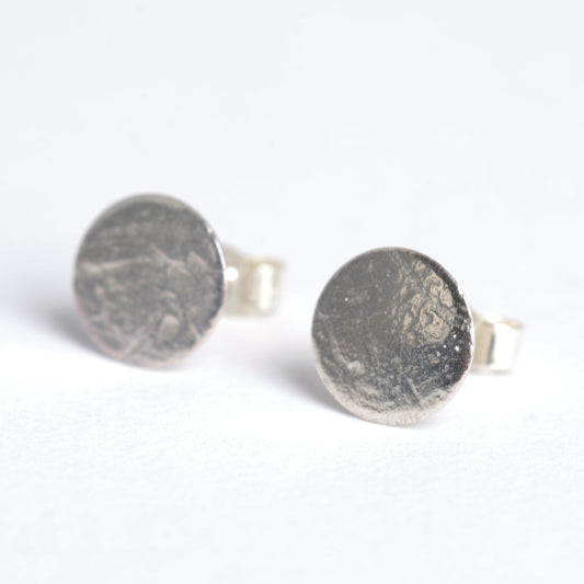 Silver handmade paper studs