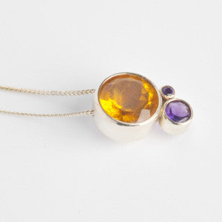 Citrine and Amethyst Contrast Pendant