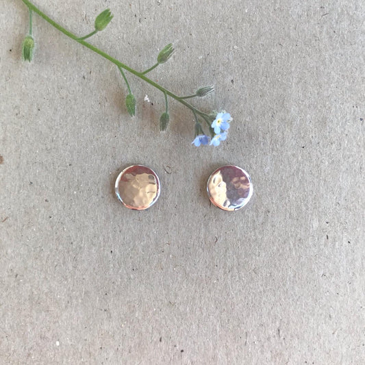 Silver hammered studs