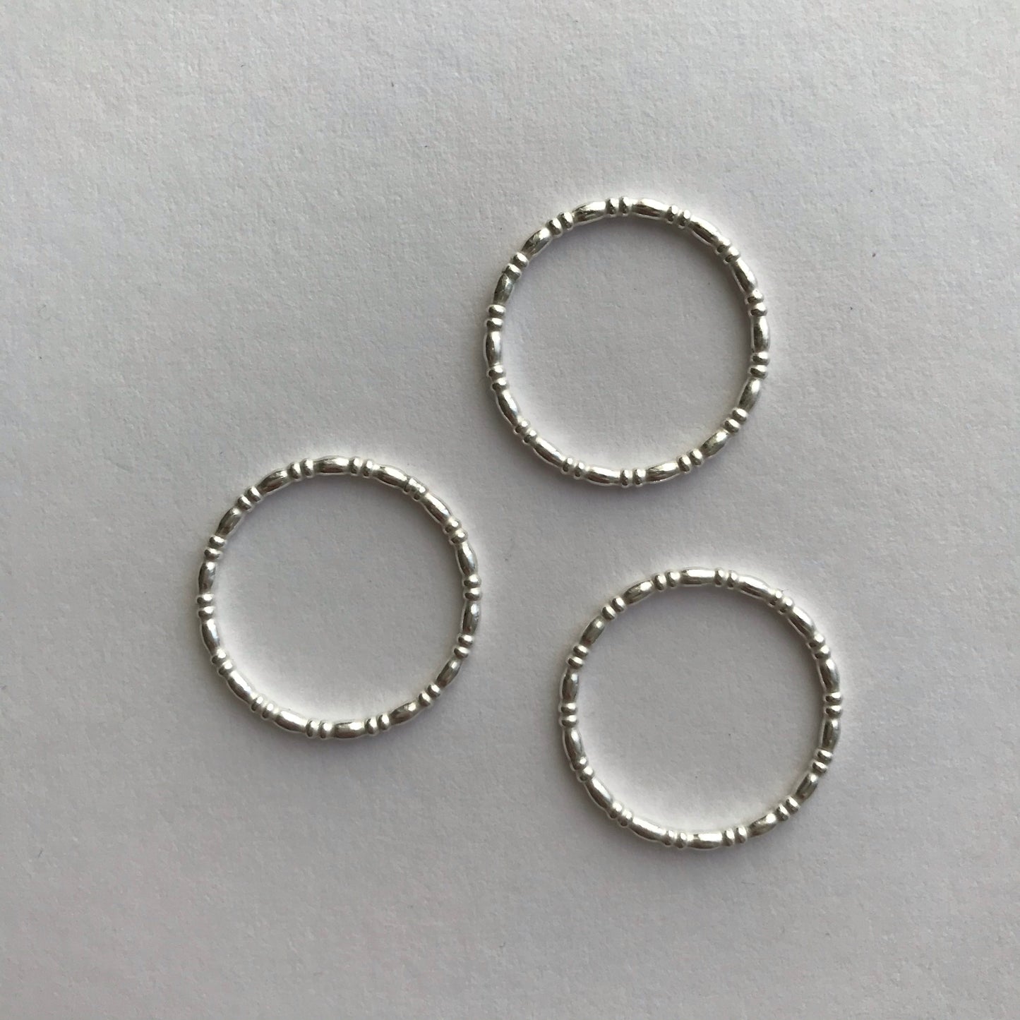 Tiny Silver Bamboo Rings